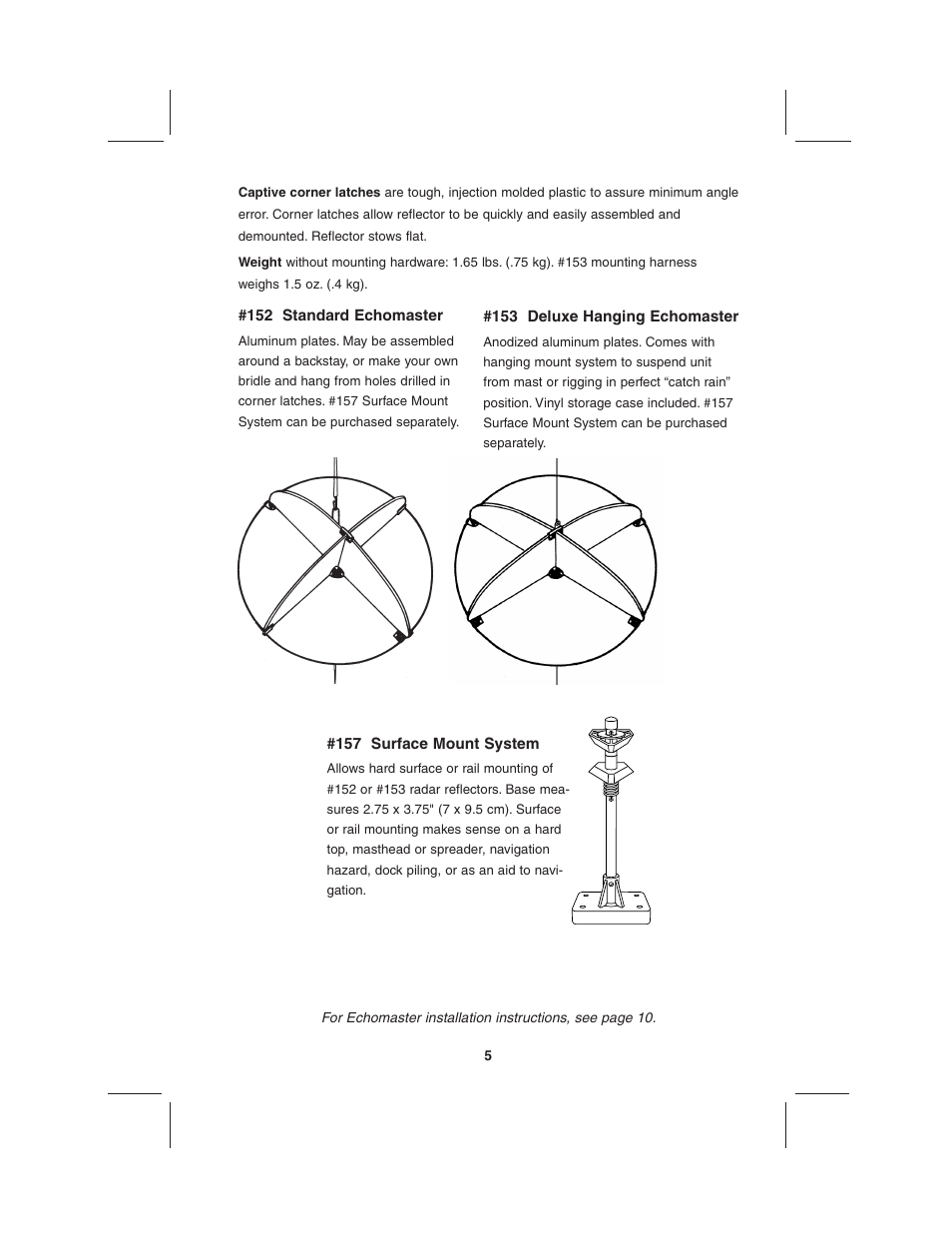 DAVIS EchoMaster Radar Reflector User Manual | Page 5 / 16