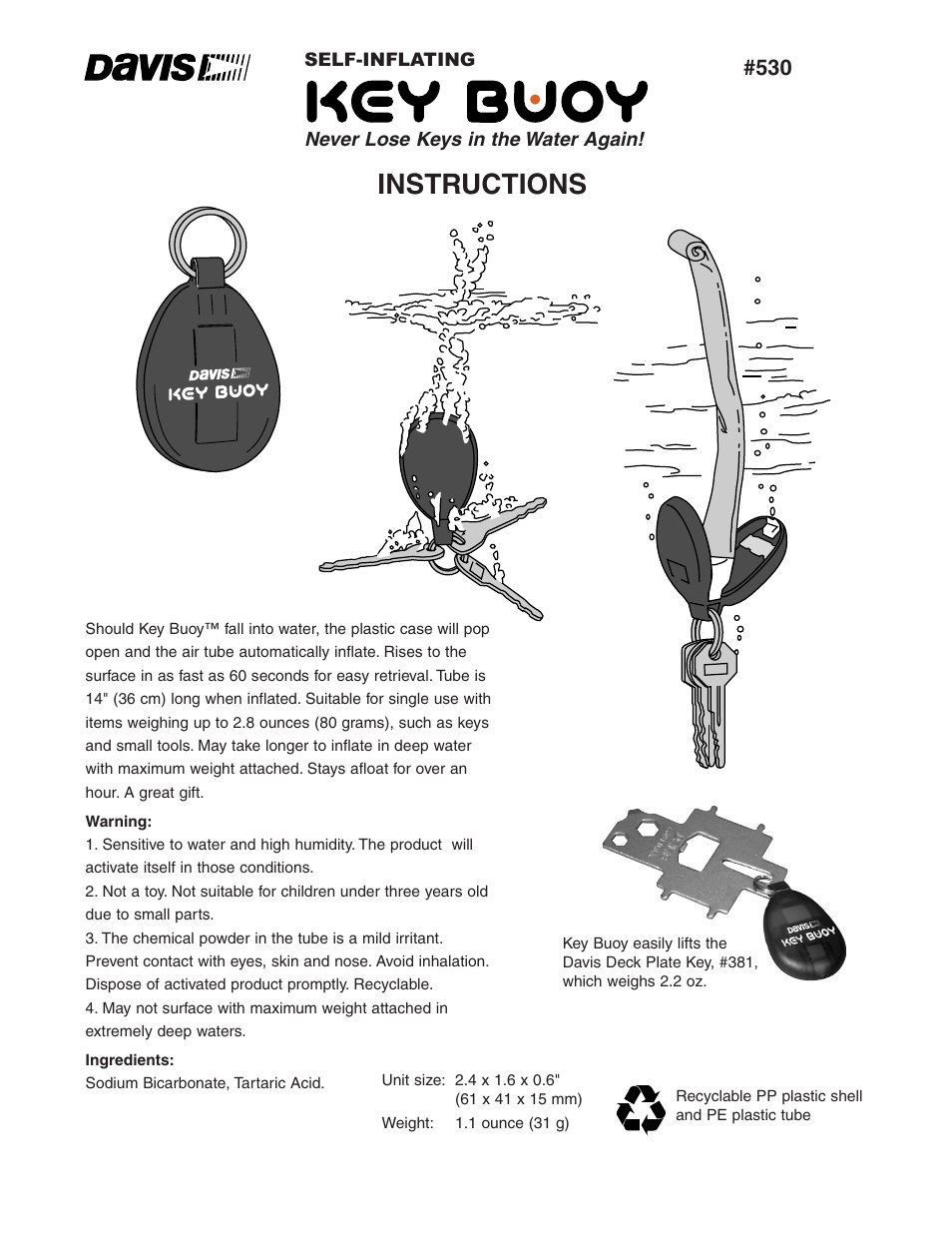 DAVIS Should Key Buoy User Manual | 3 pages