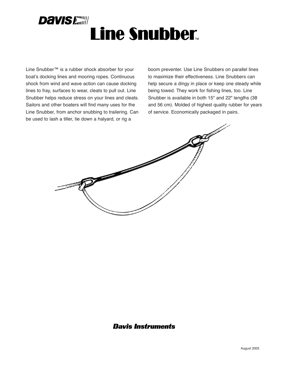 DAVIS Line Snubber User Manual | 1 page