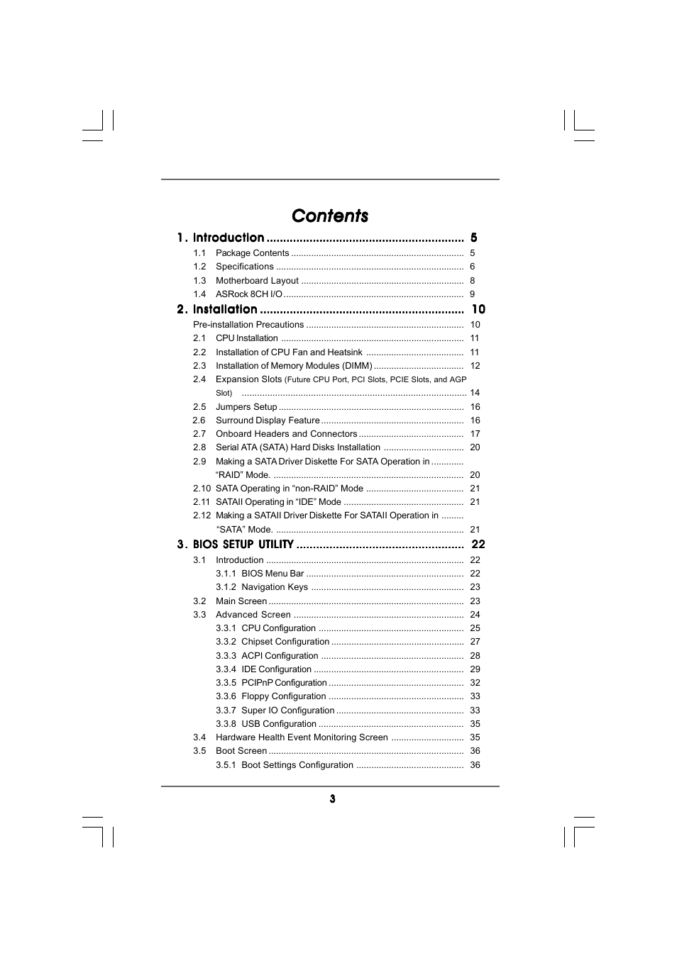 ASRock 939Dual-SATA2 User Manual | Page 3 / 40