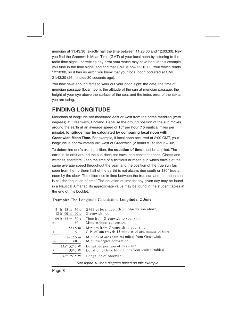Finding longitude | DAVIS Mark 3 Sextant User Manual | Page 10 / 20