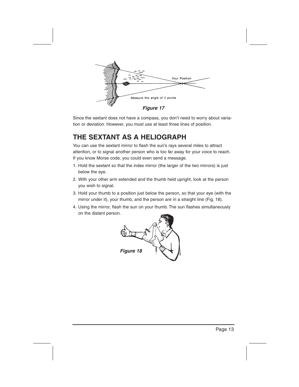 The sextant as a heliograph | DAVIS Mark 3 Sextant User Manual | Page 15 / 20