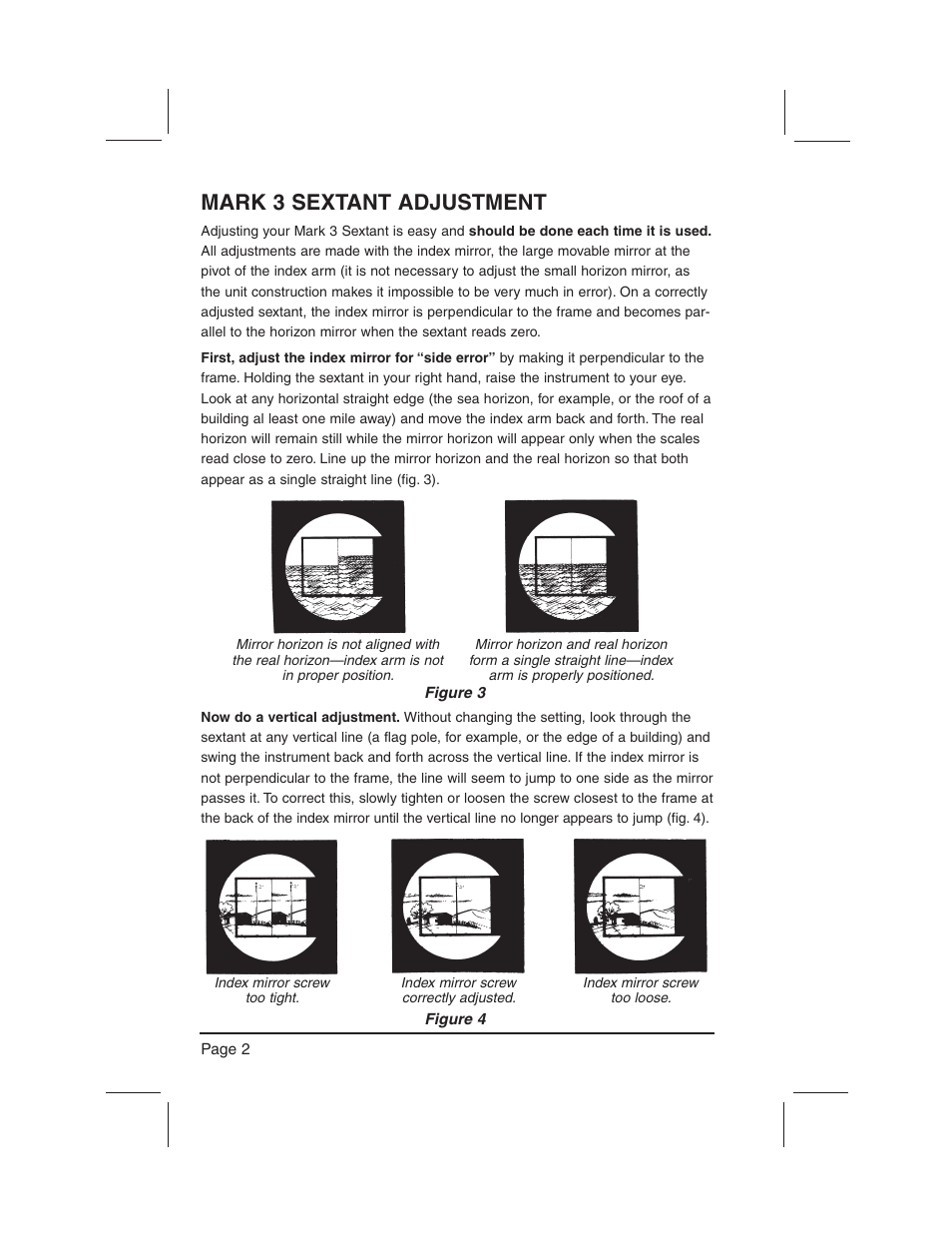 Mark 3 sextant adjustment | DAVIS Mark 3 Sextant User Manual | Page 4 / 20