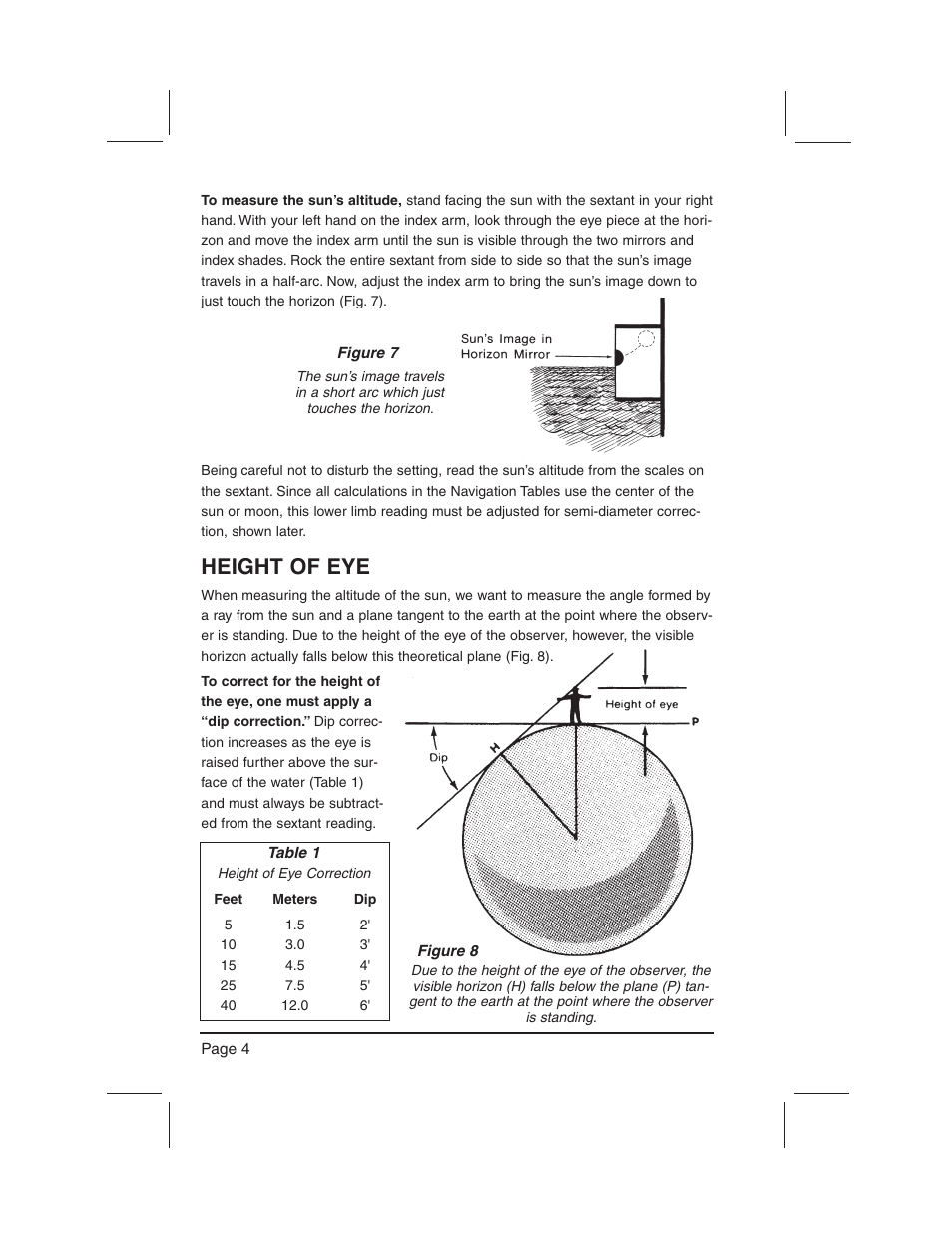 Height of eye | DAVIS Mark 3 Sextant User Manual | Page 6 / 20