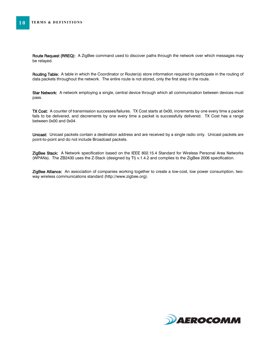 AeroComm TRANSCEIVER ZB2430 User Manual | Page 15 / 62