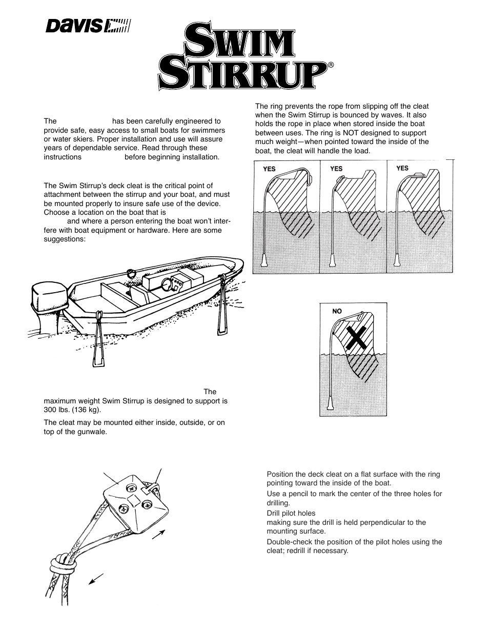 DAVIS Swim Stirrup User Manual | 2 pages