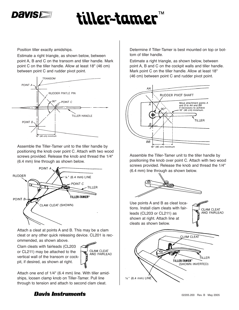 DAVIS Tiller-Tamer User Manual | 1 page