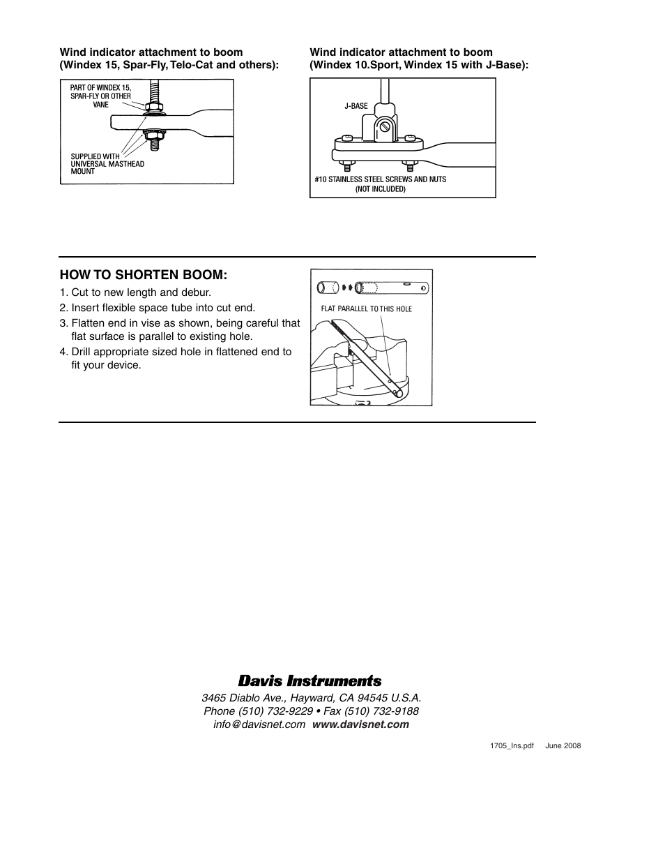 DAVIS Universal Masthead mount User Manual | Page 2 / 2