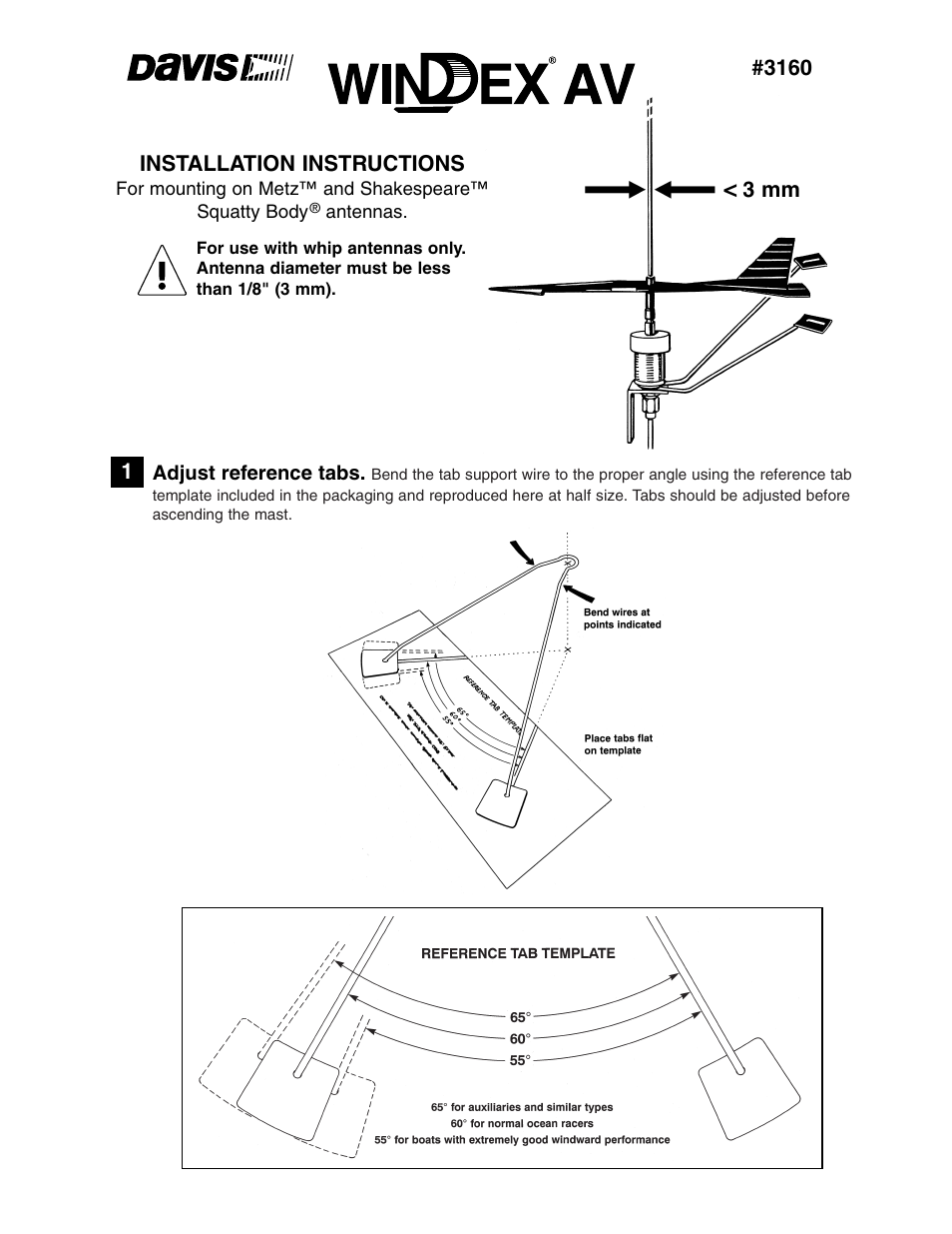 DAVIS Windex AV Installation Instructions User Manual | 5 pages