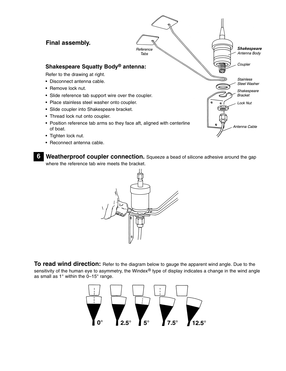 Final assembly, Weatherproof coupler connection | DAVIS Windex AV Installation Instructions User Manual | Page 4 / 5