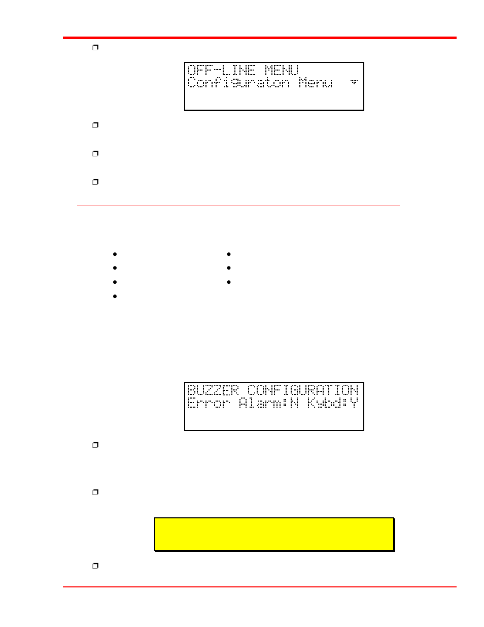 Configuration menu, Buzzer configuration | ADIC Scalar Series User Manual | Page 35 / 84