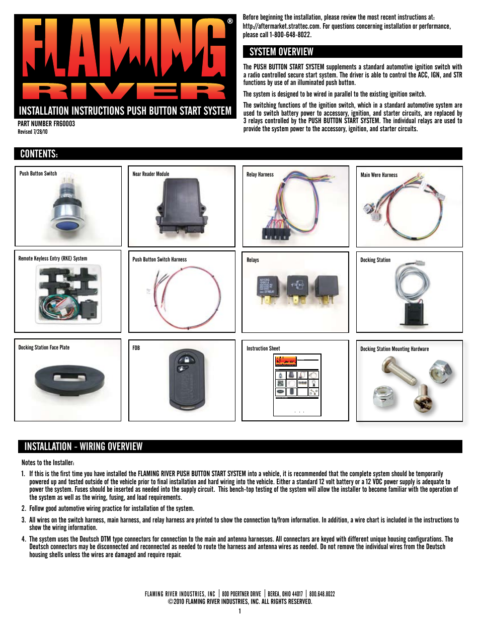 Flaming River Keyless Ignition Systems User Manual | 11 pages
