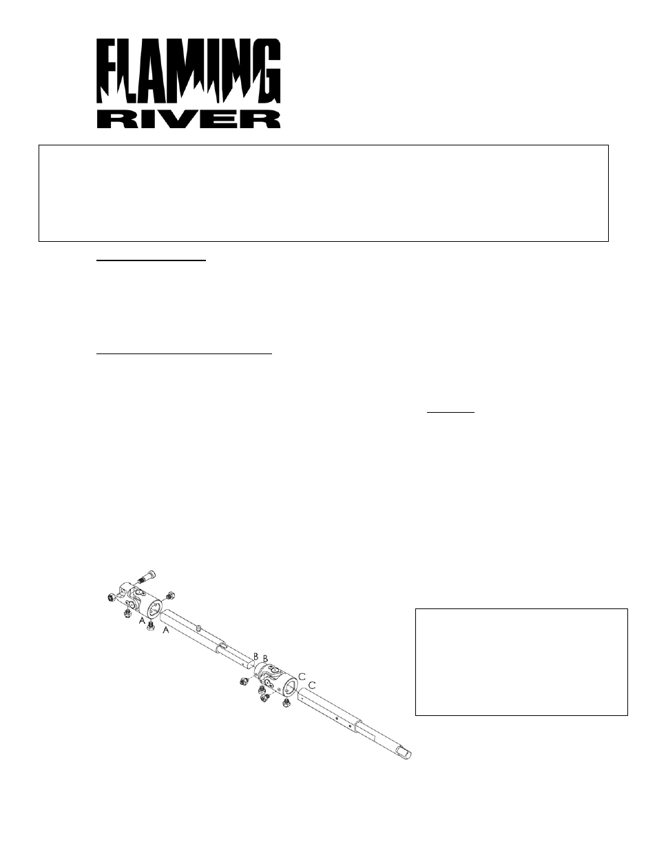 Flaming River Steering Shaft Kits-1994-04 User Manual | 1 page