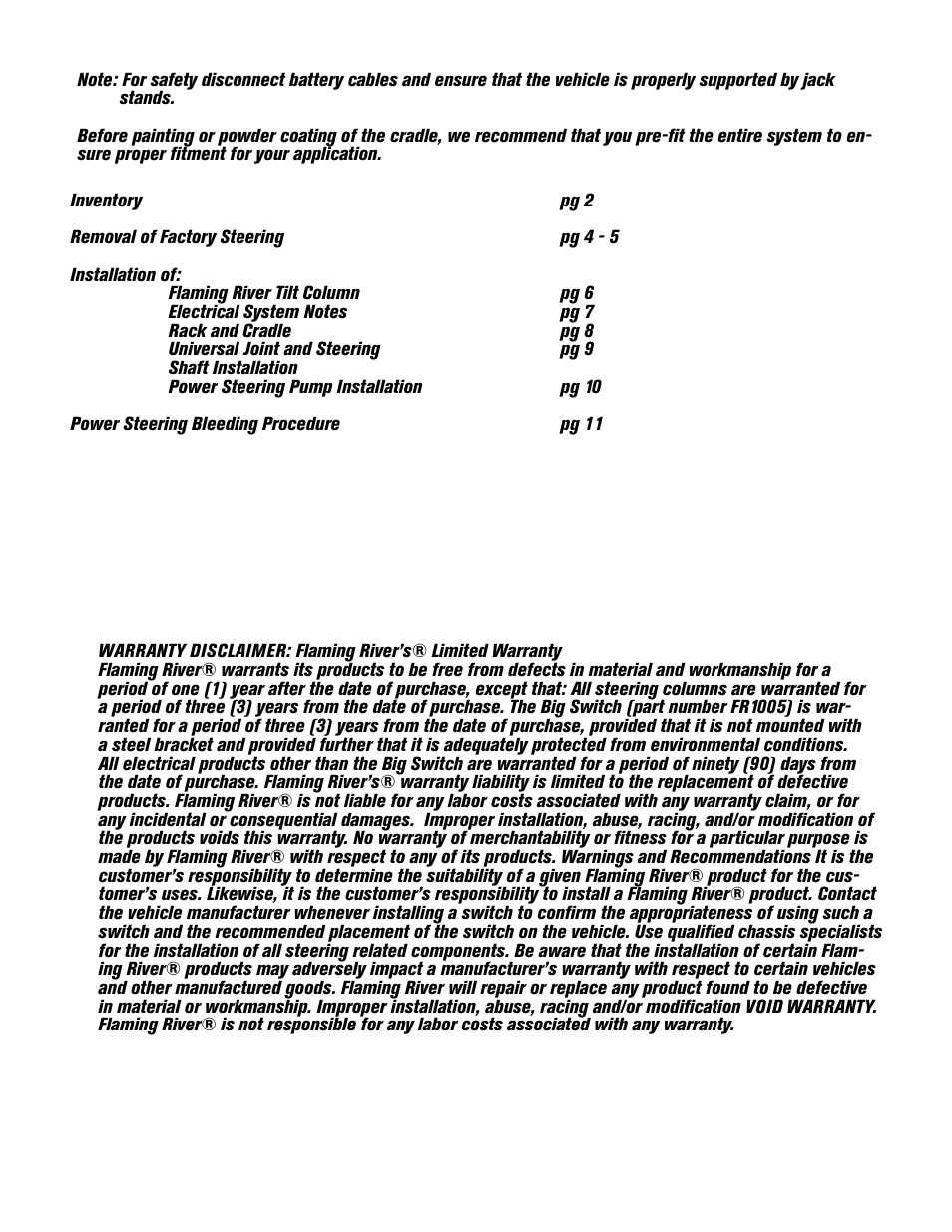 Flaming River Comet/Falcon Rack and Pinion Cradle 1960-65 User Manual | Page 2 / 12