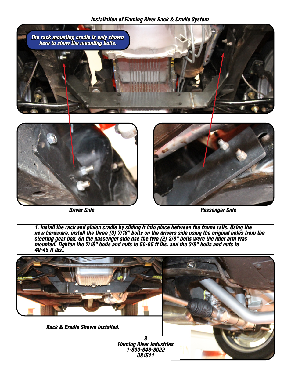 Flaming River Comet/Falcon Rack and Pinion Cradle 1960-65 User Manual | Page 9 / 12