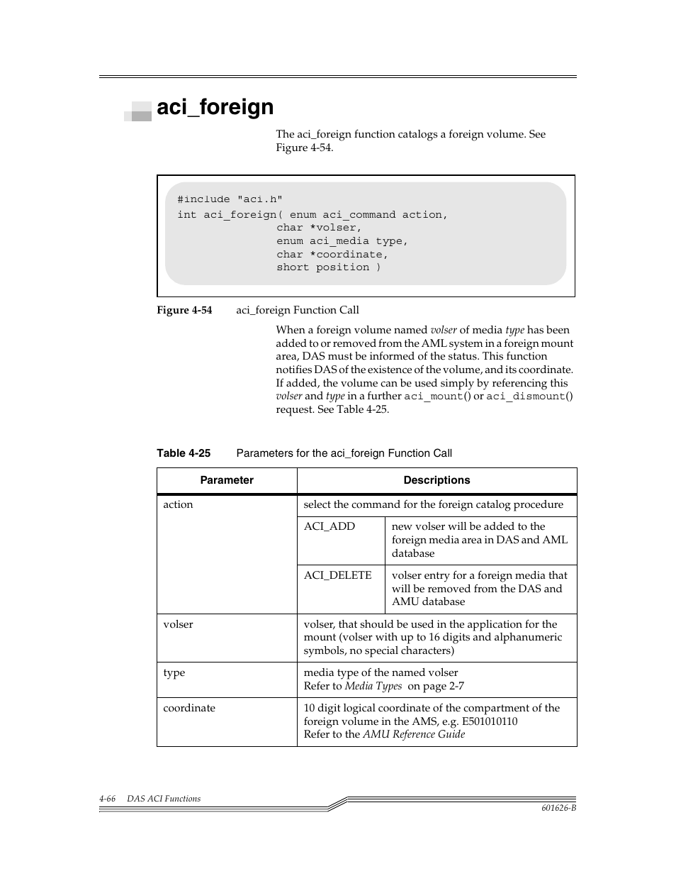 Aci_foreign, Aci_foreign -66, Figure 4-54 | Table 4-25, Para | ADIC Server User Manual | Page 108 / 218