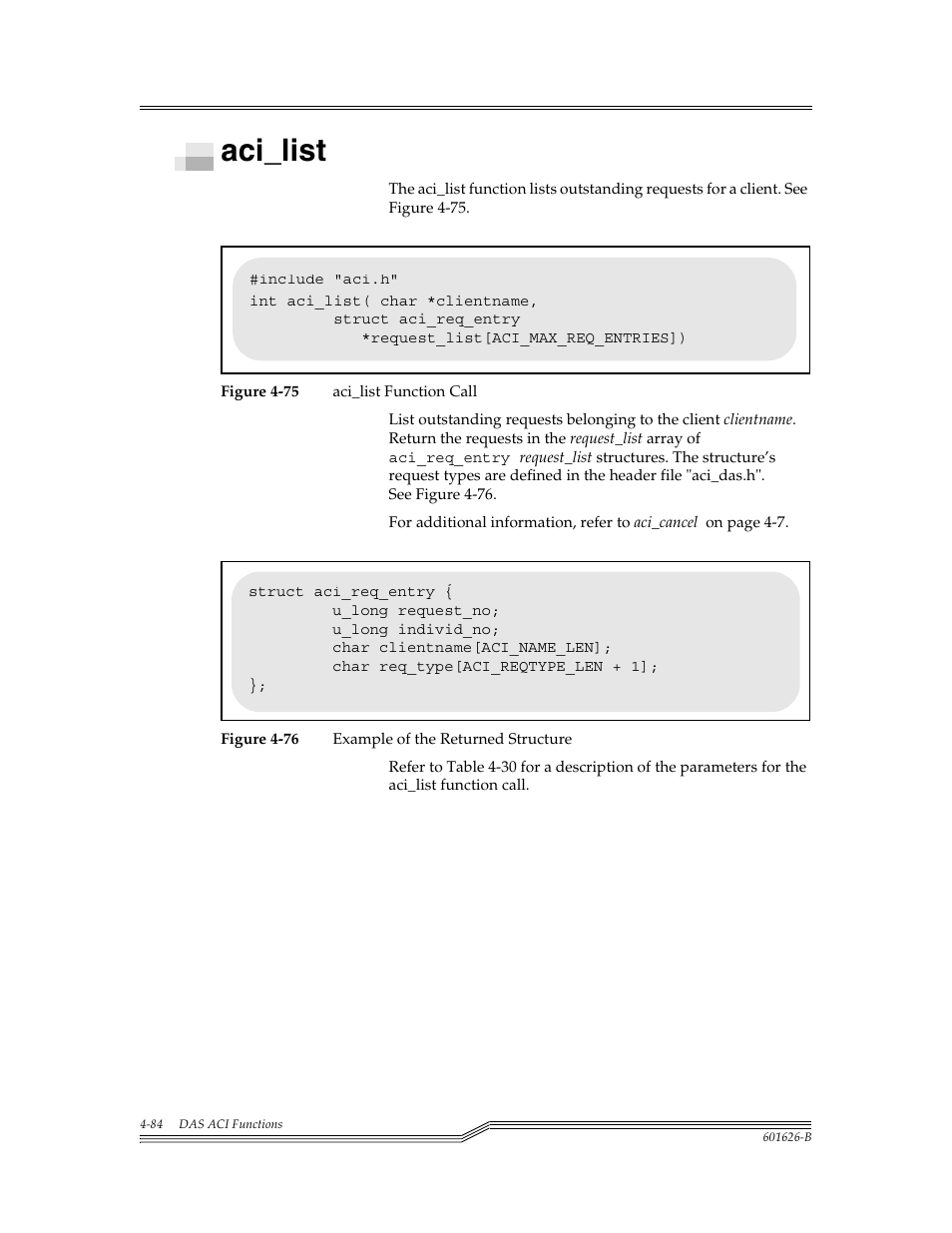 Aci_list, Aci_list -84, Figure 4-75 | Figure 4-76 | ADIC Server User Manual | Page 126 / 218
