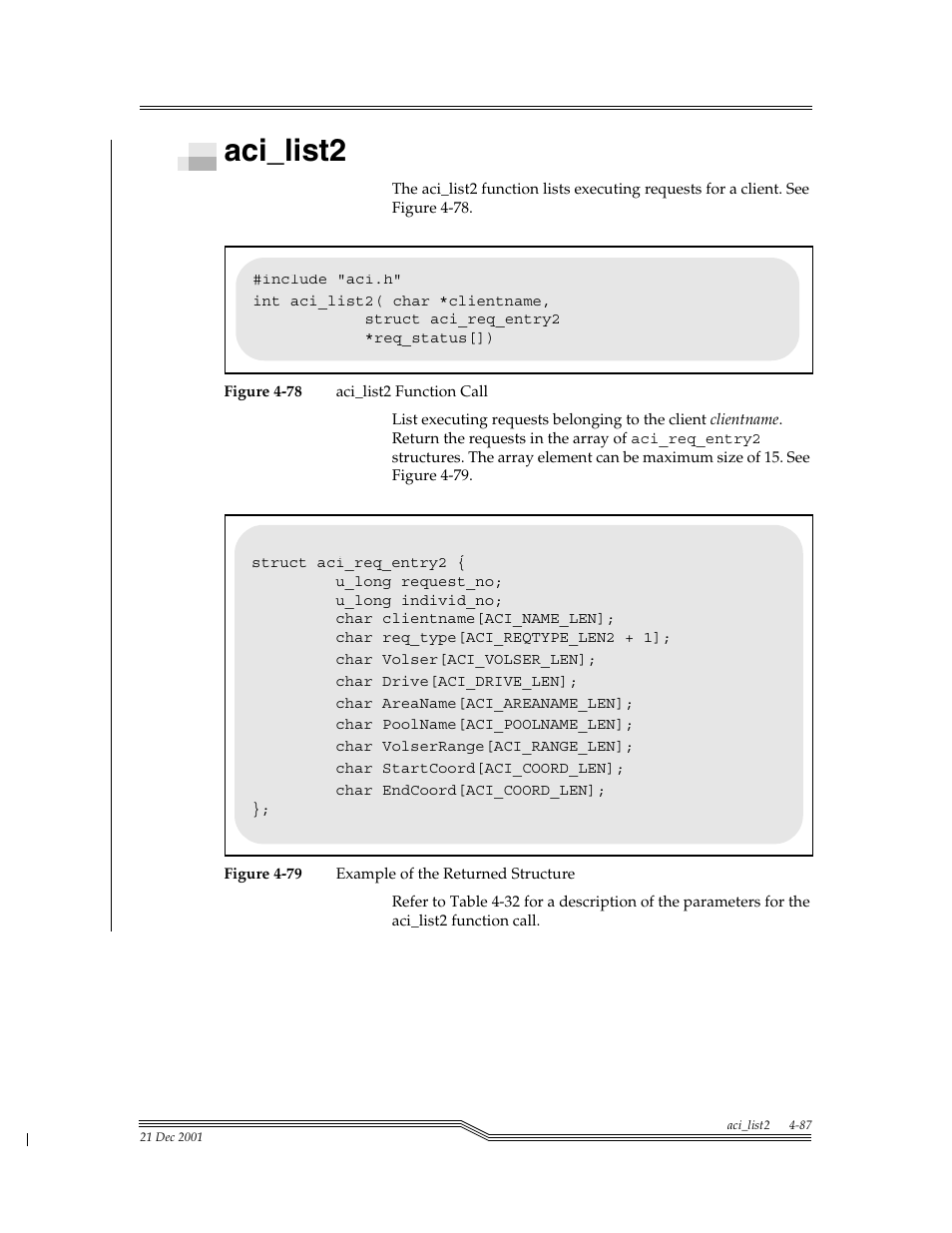 Aci_list2, Aci_list2 -87, Figure 4-78 | Figure 4-79 | ADIC Server User Manual | Page 129 / 218