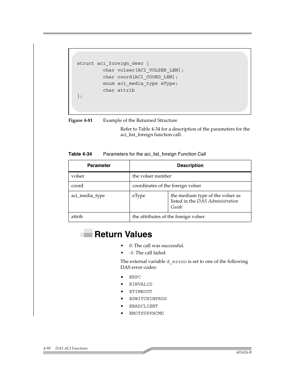 Return values, Return values -90, Figure 4-81 | Table 4-34, Para | ADIC Server User Manual | Page 132 / 218