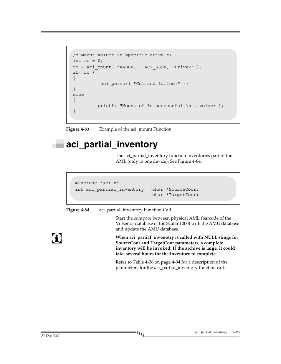 Aci_partial_inventory, Aci_partial_inventory -93, Figure 4-83 | Figure 4-84 | ADIC Server User Manual | Page 135 / 218