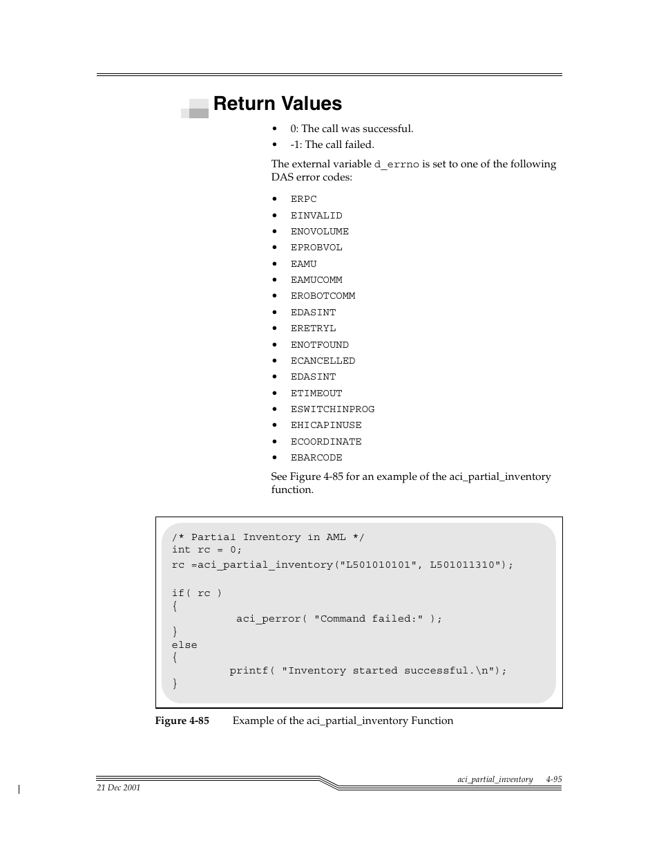 Return values, Return values -95, Figure 4-85 | ADIC Server User Manual | Page 137 / 218