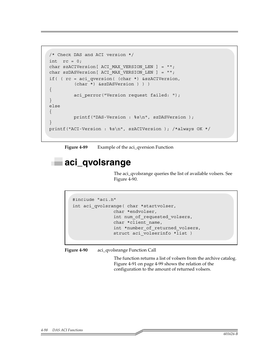 Aci_qvolsrange, Aci_qvolsrange -98, Figure 4-89 | Figure 4-90 | ADIC Server User Manual | Page 140 / 218