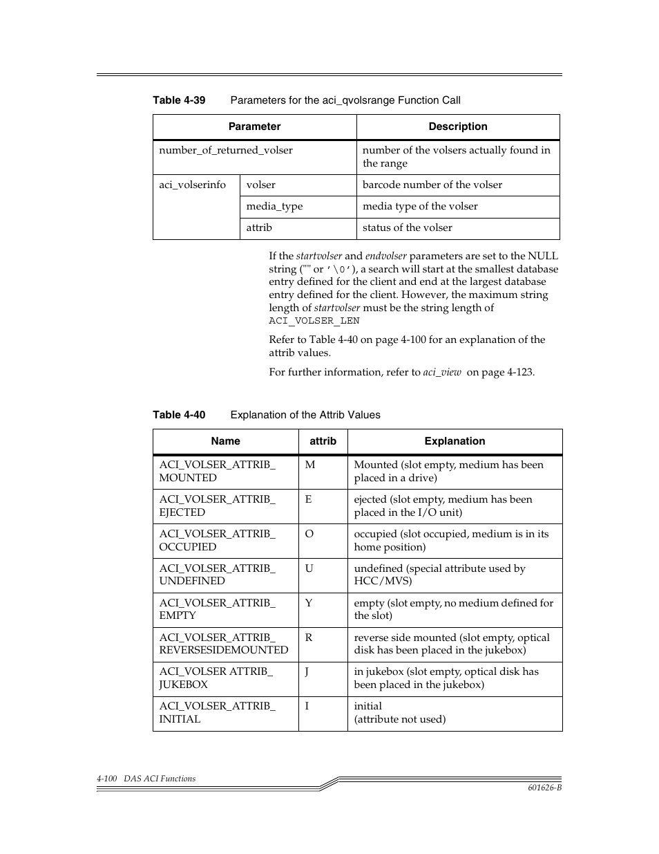 Table 4-40, Explan | ADIC Server User Manual | Page 142 / 218