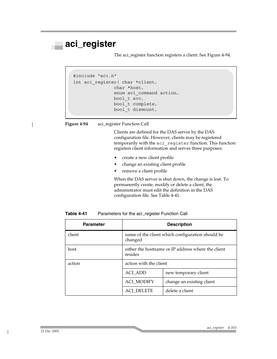 Aci_register, Aci_register -103, Figure 4-94 | Table 4-41, Para | ADIC Server User Manual | Page 145 / 218