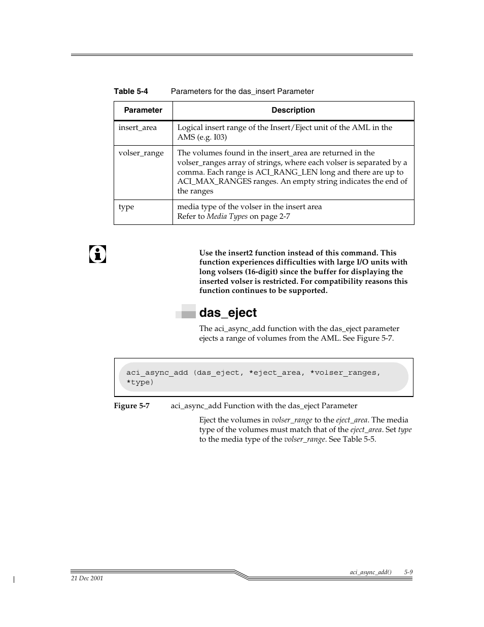 Das_eject, Das_eject -9, Figure 5-7 | Table 5-4, Para | ADIC Server User Manual | Page 181 / 218