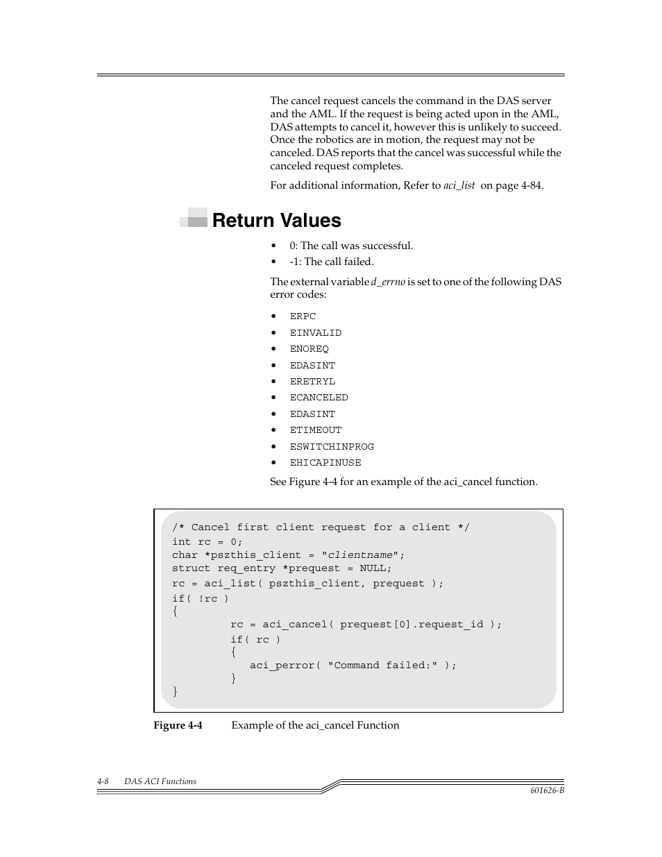 Return values, Return values -8, Figure 4-4 | ADIC Server User Manual | Page 50 / 218