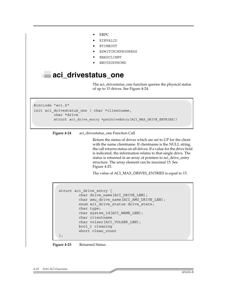 Aci_drivestatus_one, Aci_drivestatus_one -32, Figure 4-24 | Figure 4-25 | ADIC Server User Manual | Page 74 / 218