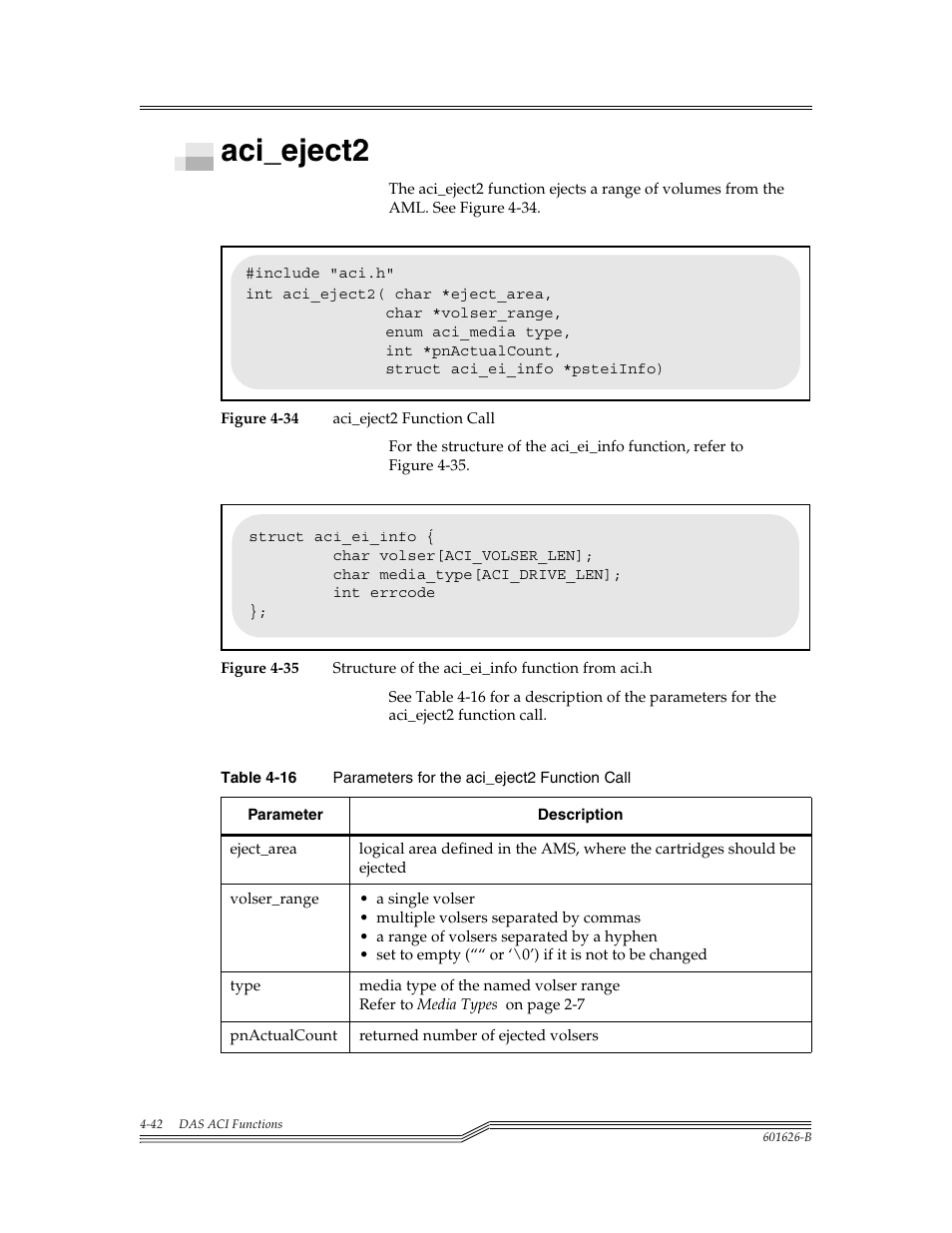 Aci_eject2, Aci_eject2 -42, Figure 4-34 | Figure 4-35, Table 4-16, Para | ADIC Server User Manual | Page 84 / 218