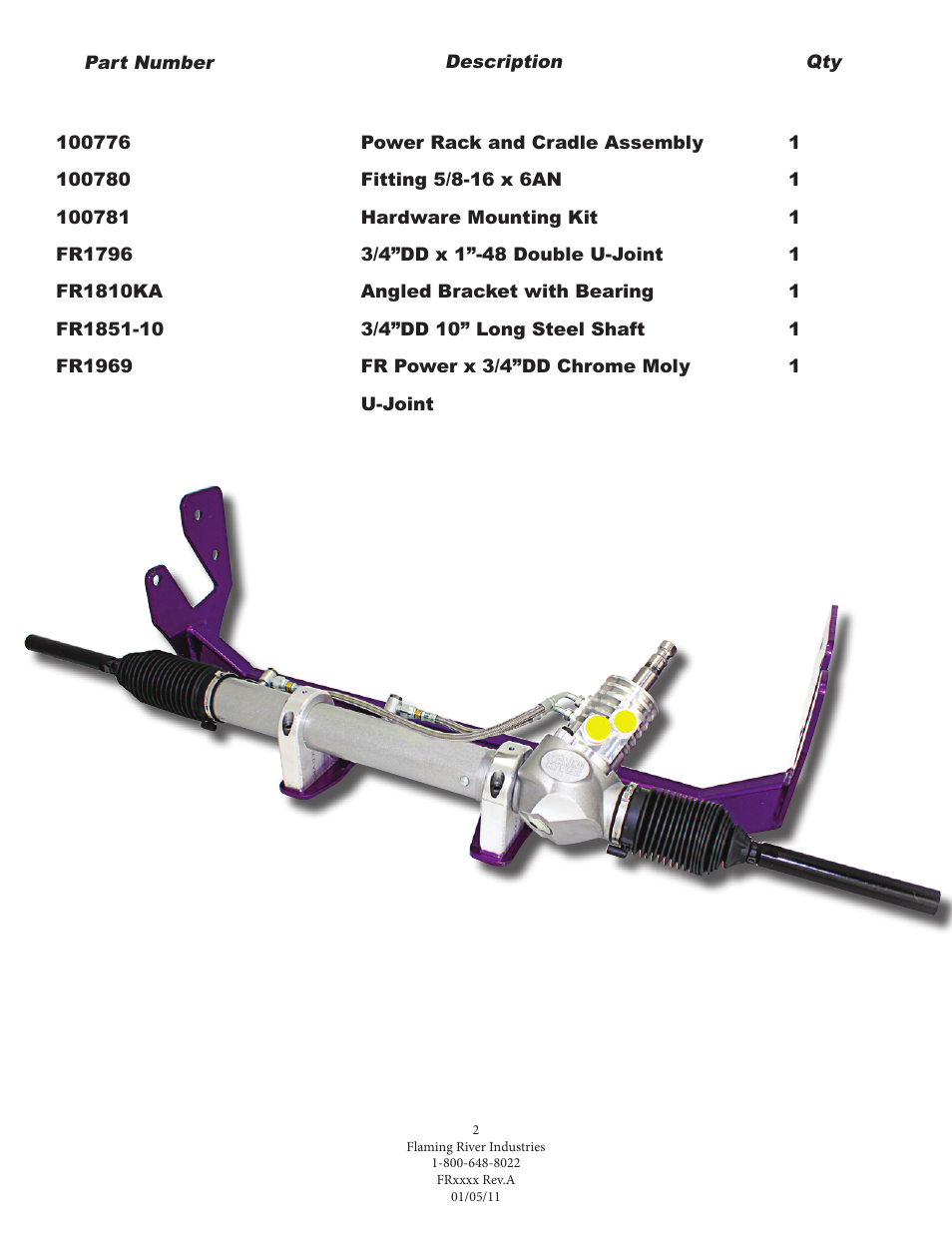 Flaming River Corvette Rack and Pinion 1963-82 User Manual | Page 3 / 10
