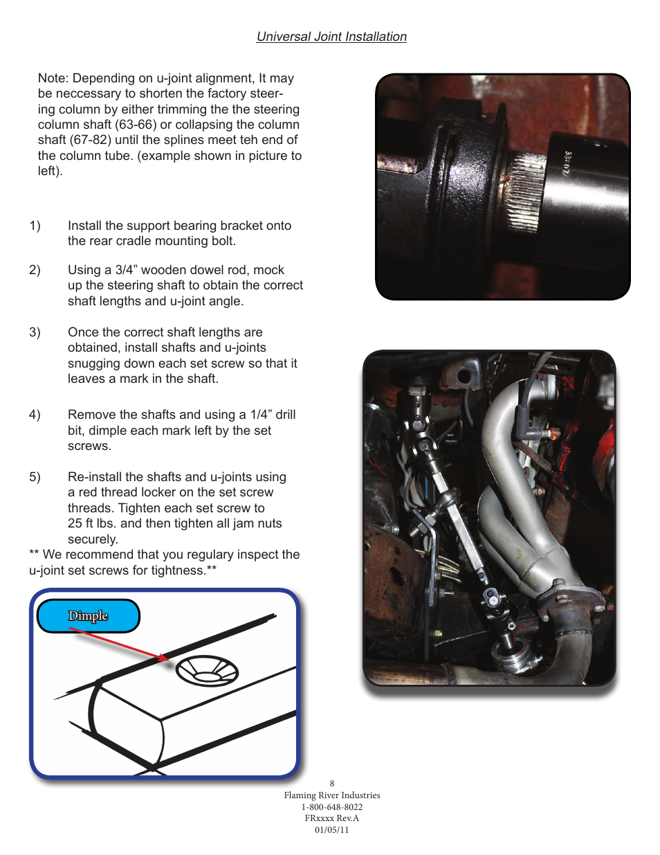 Flaming River Corvette Rack and Pinion 1963-82 User Manual | Page 9 / 10