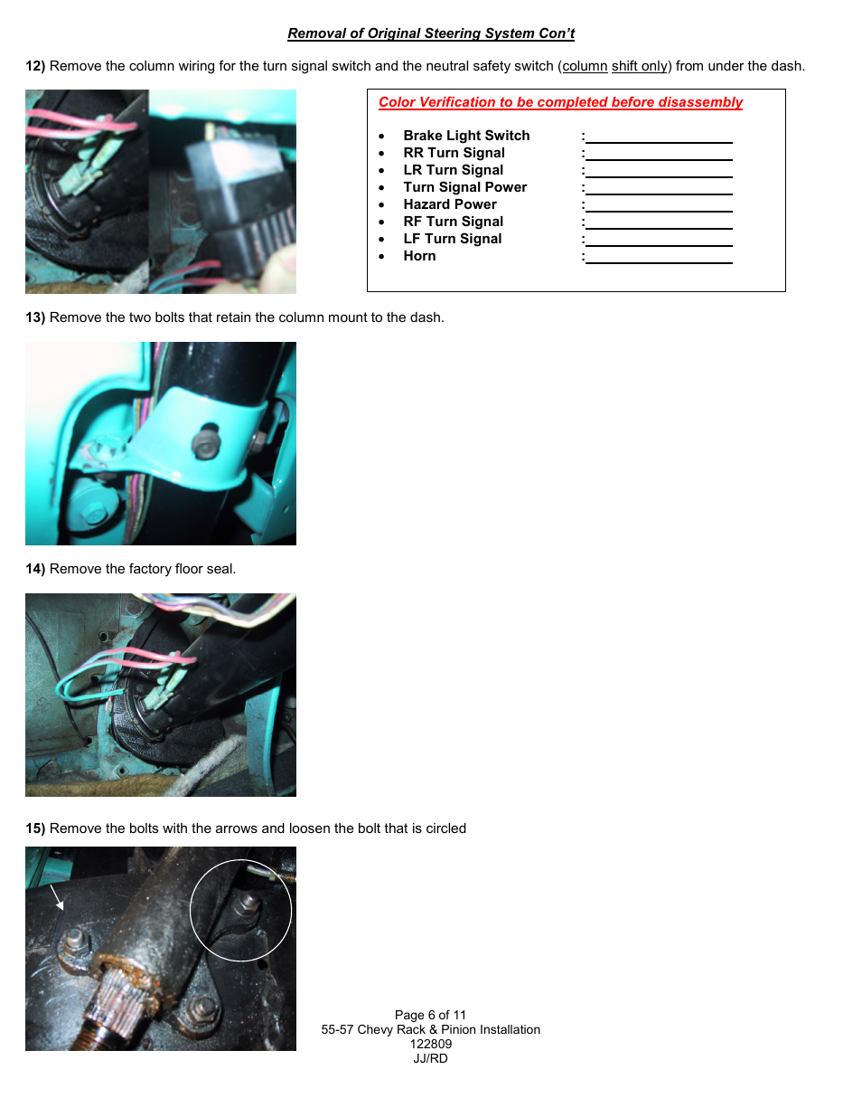 Flaming River Tri-5 5 Power Rack and Pinion User Manual | Page 7 / 12