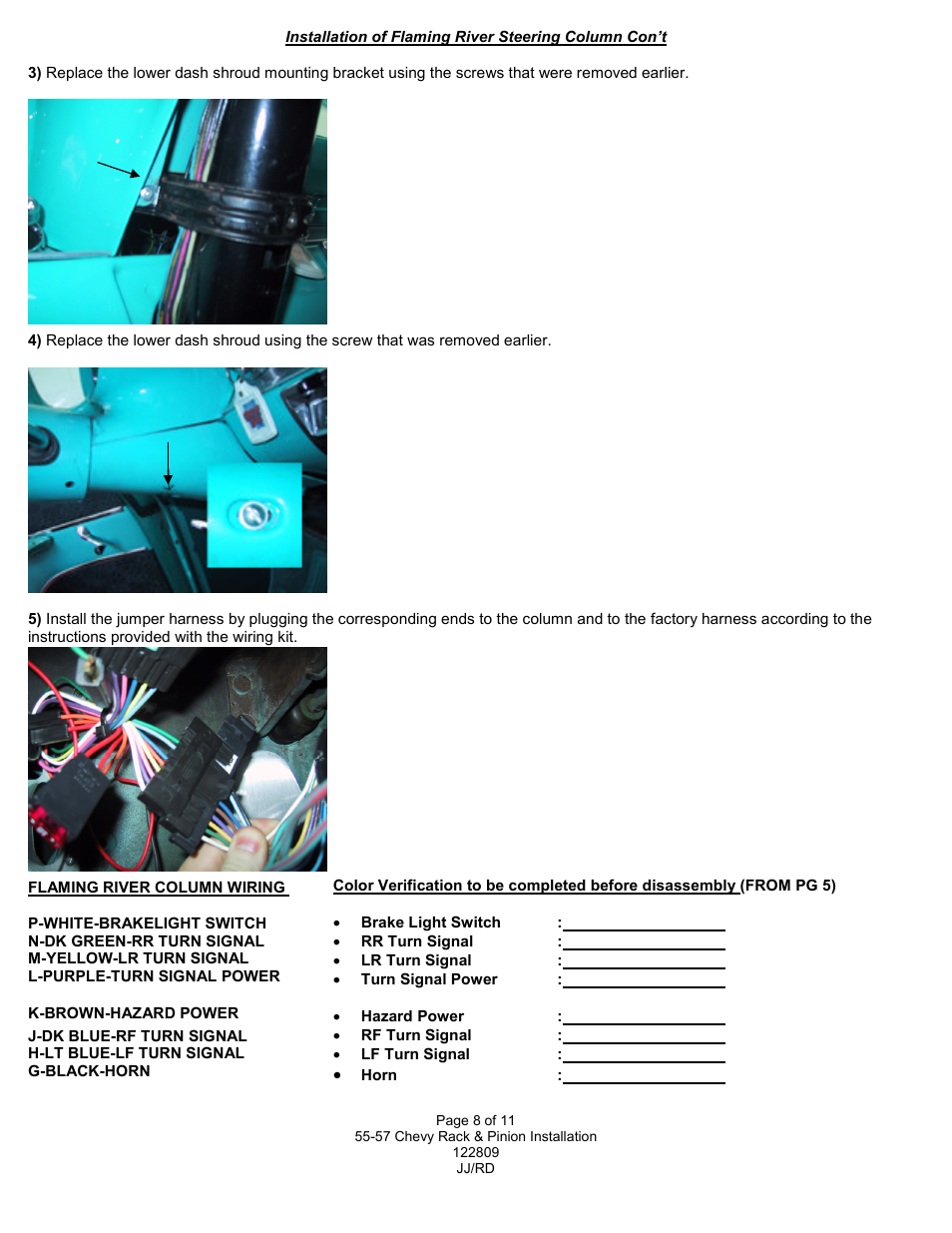 Flaming River Tri-5 5 Power Rack and Pinion User Manual | Page 9 / 12