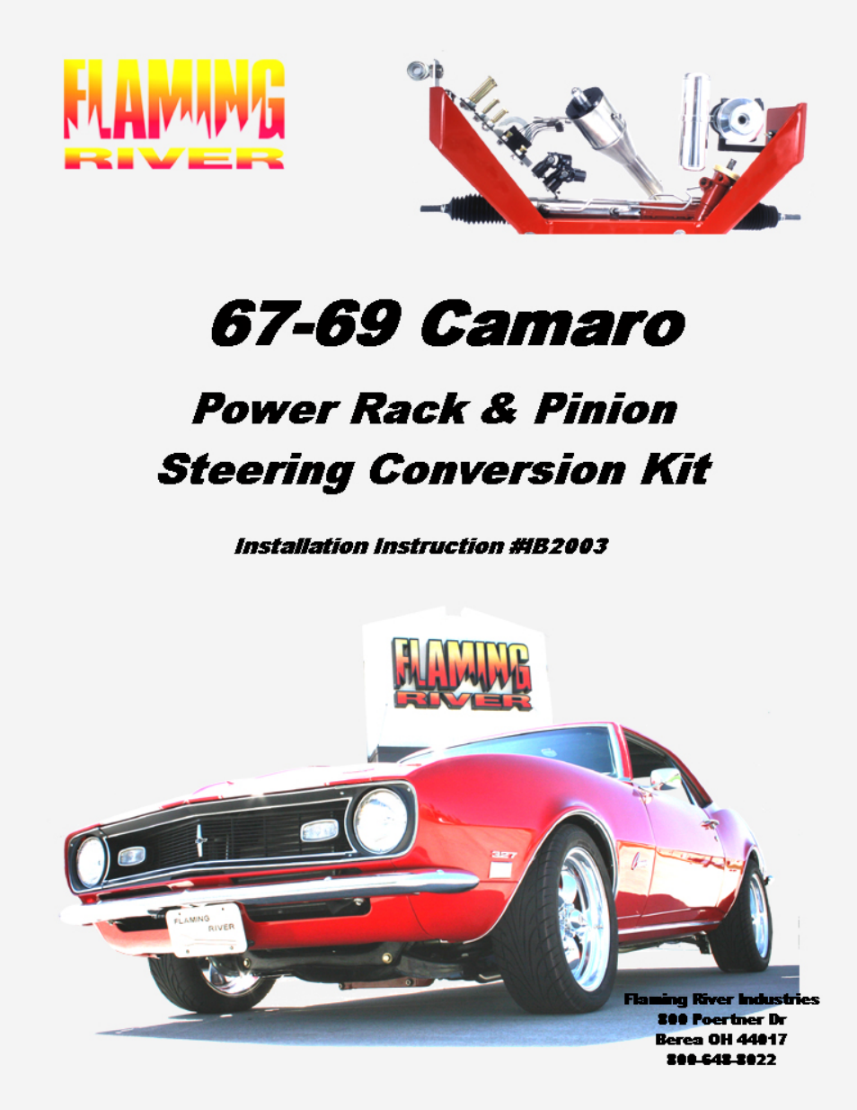 Flaming River Camaro Rack & Pinion Cradle Kits 1967-69 User Manual | 10 pages