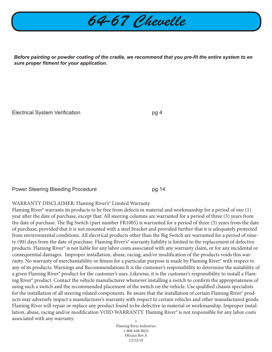 67 chevelle | Flaming River Chevelle/El Camino Rack and Pinion 1964-67 User Manual | Page 2 / 16