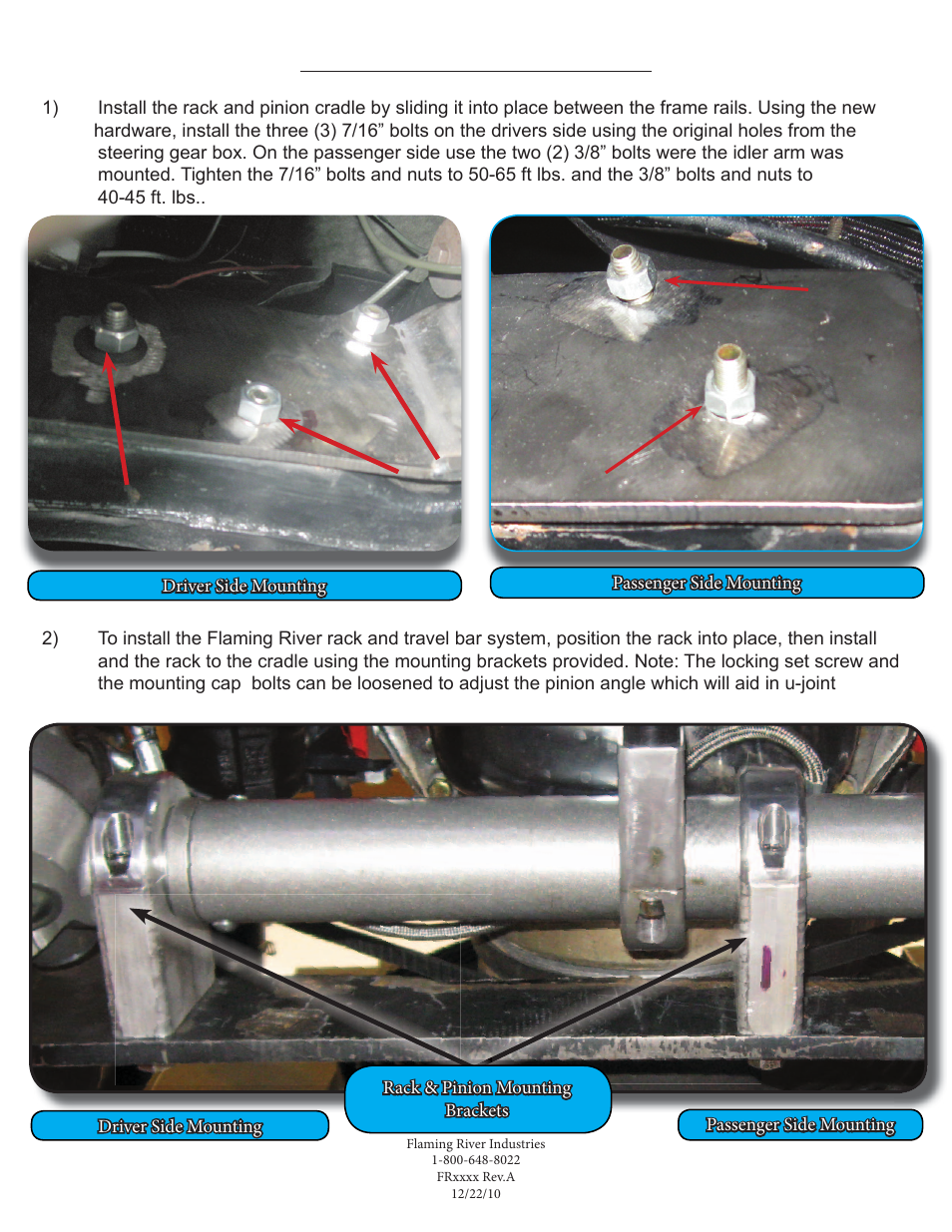 Flaming River Chevelle/El Camino Rack and Pinion 1964-67 User Manual | Page 8 / 16