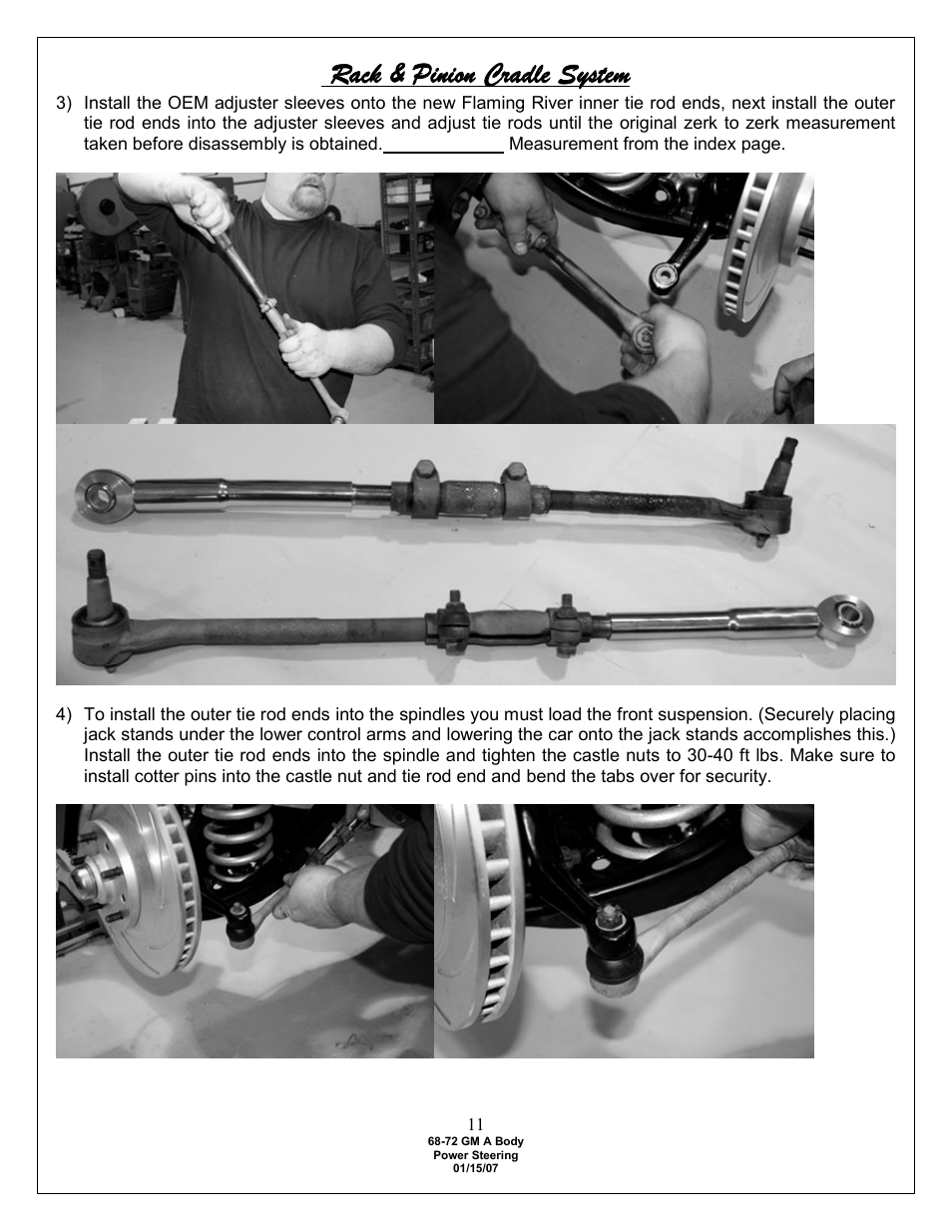 Rack & pinion cradle system | Flaming River Chevelle/El Camino Rack and Pinion 1968-72 User Manual | Page 13 / 15