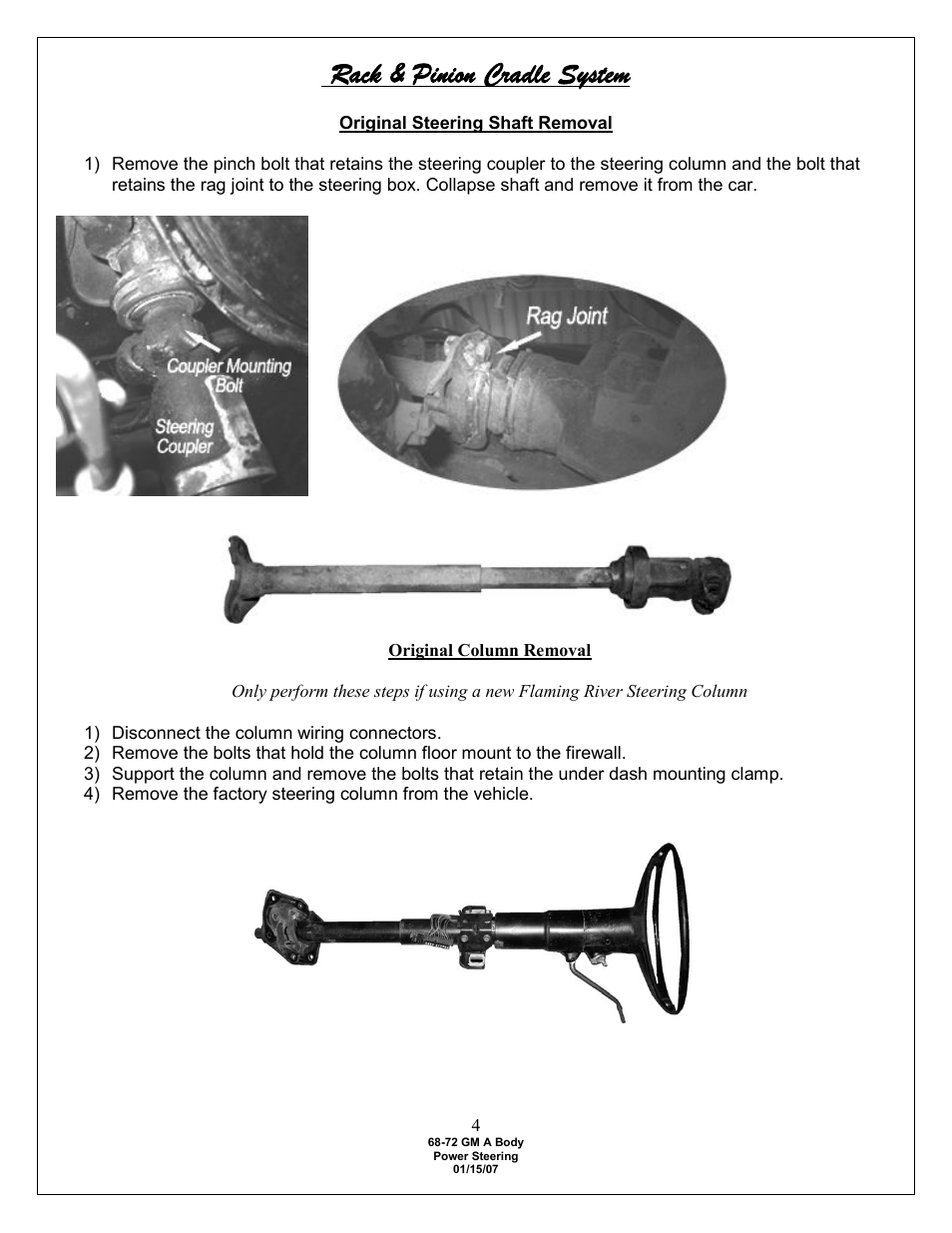 Rack & pinion cradle system | Flaming River Chevelle/El Camino Rack and Pinion 1968-72 User Manual | Page 6 / 15