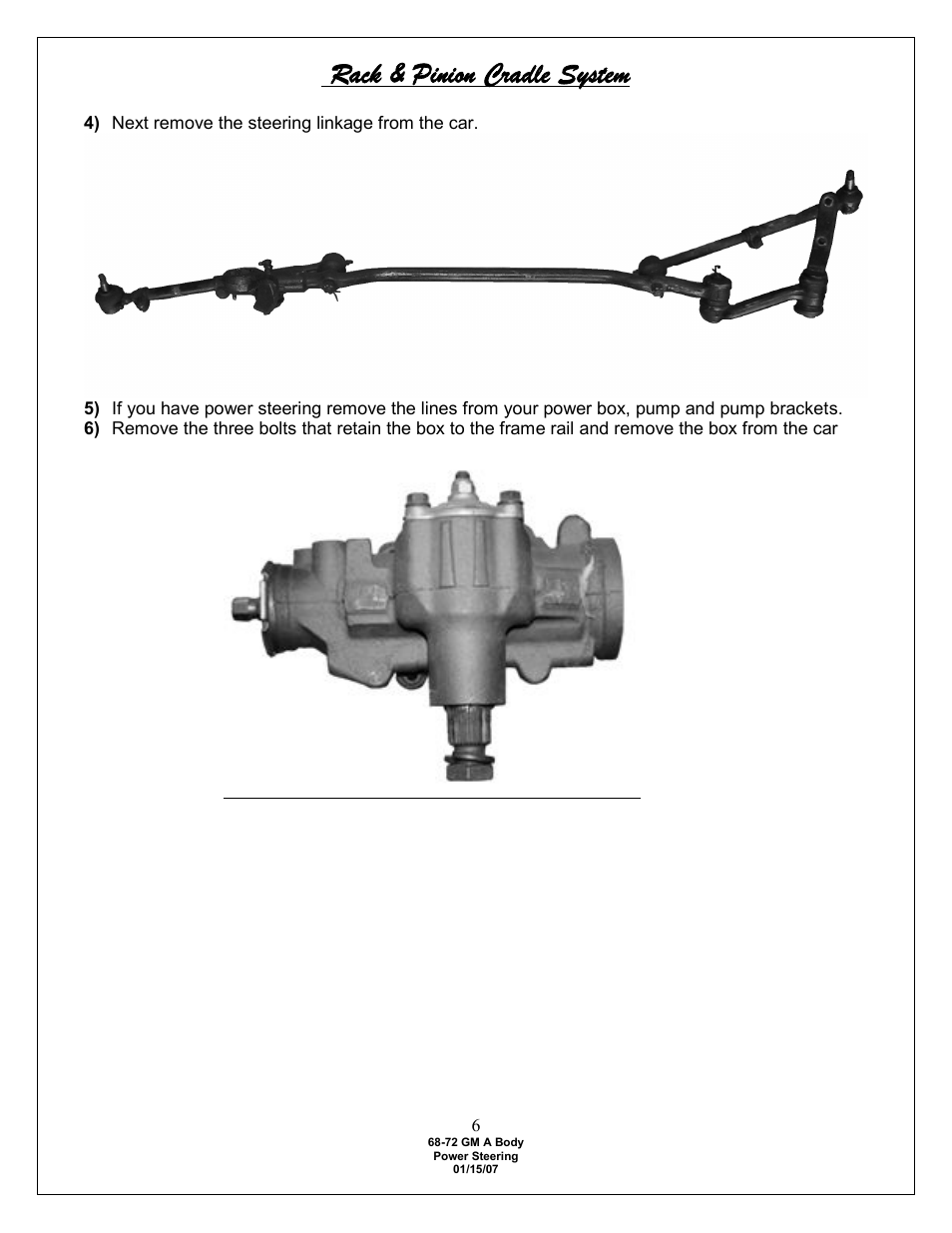 Rack & pinion cradle system | Flaming River Chevelle/El Camino Rack and Pinion 1968-72 User Manual | Page 8 / 15