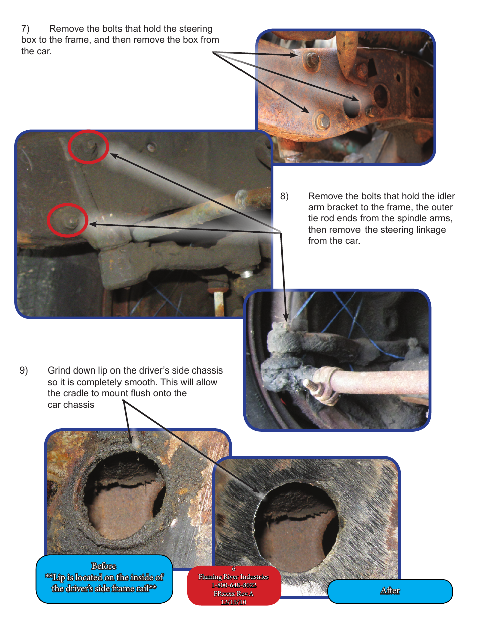 Flaming River Impala Rack & Pinion Cradle Kit 1958-64 User Manual | Page 7 / 14