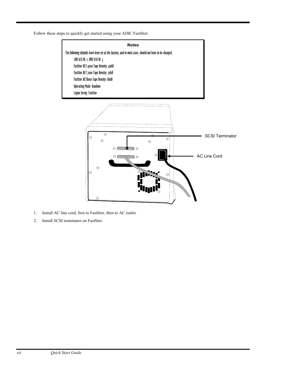 ADIC FastStor Mass Storage Device User Manual | Page 12 / 68