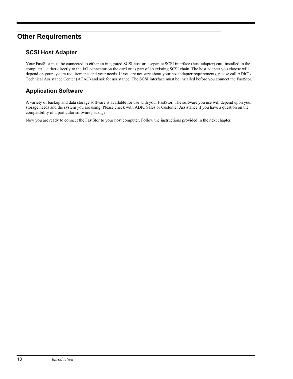 Other requirements | ADIC FastStor Mass Storage Device User Manual | Page 26 / 68
