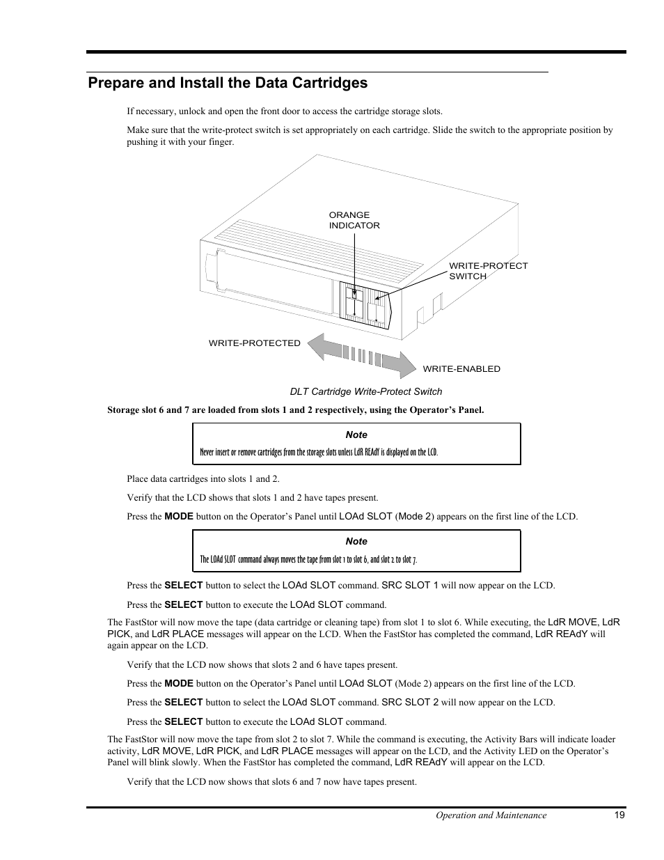 Prepare and install the data cartridges | ADIC FastStor Mass Storage Device User Manual | Page 35 / 68