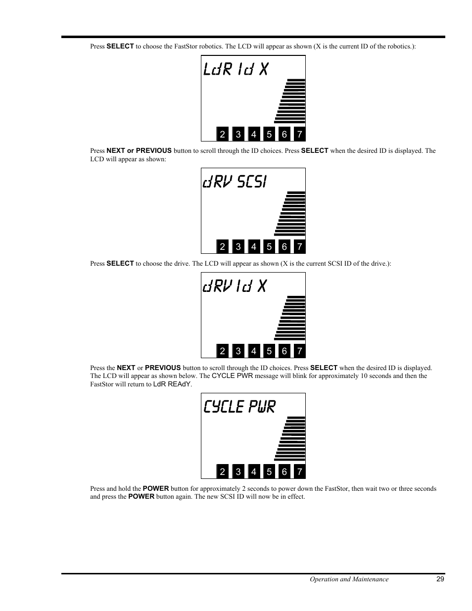 L r i x, Rv scsi, Rv i x | Cycle pwr | ADIC FastStor Mass Storage Device User Manual | Page 45 / 68
