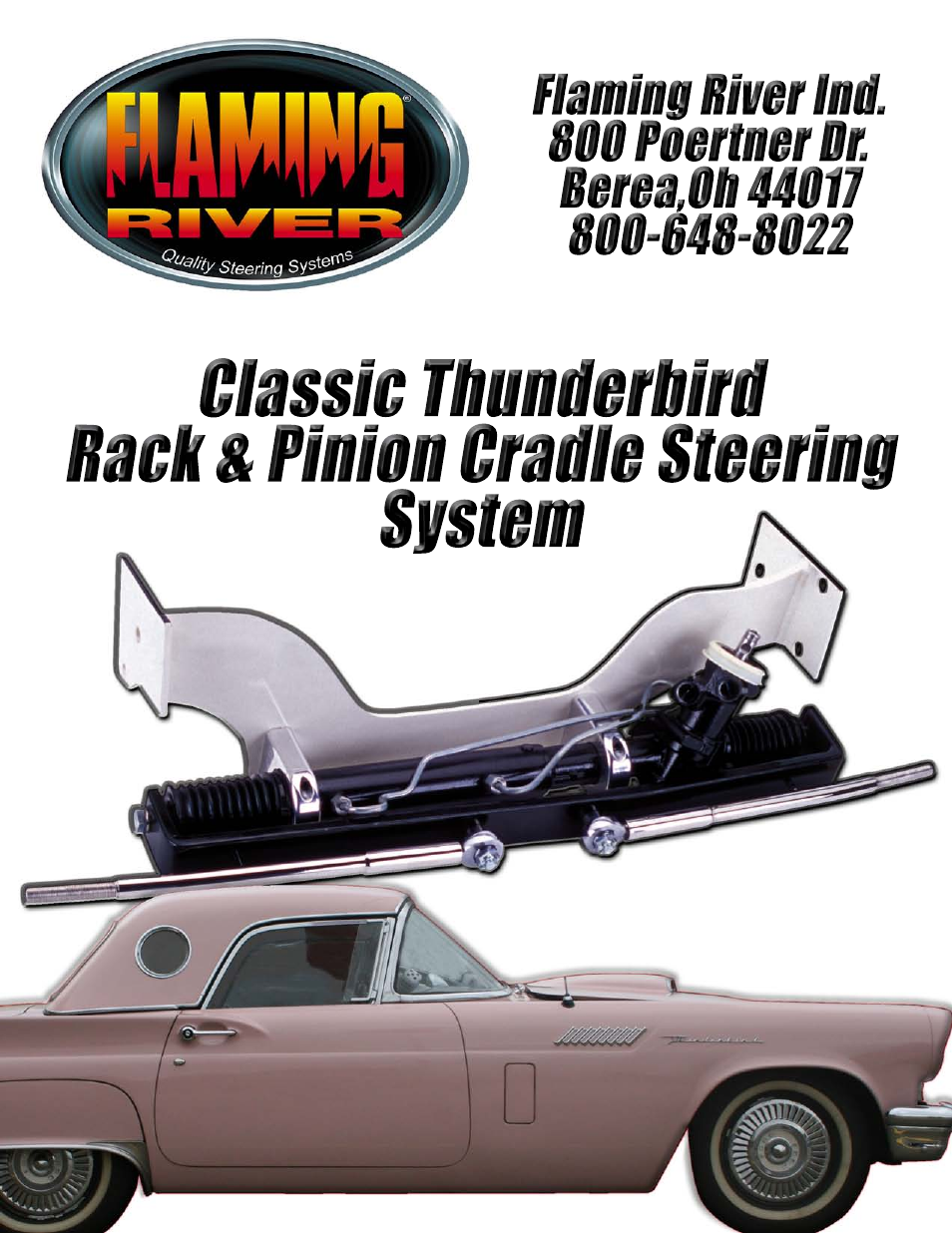 Flaming River Thunderbird Rack & Pinion Cradle Kits 1955-57 User Manual | 14 pages