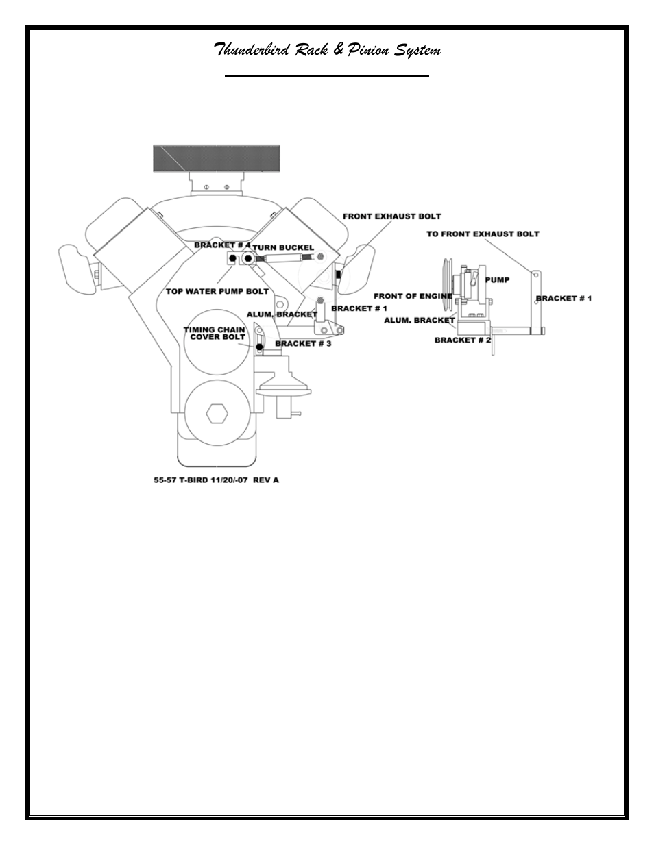 Thunderbird rack & pinion system | Flaming River Thunderbird Rack & Pinion Cradle Kits 1955-57 User Manual | Page 13 / 14
