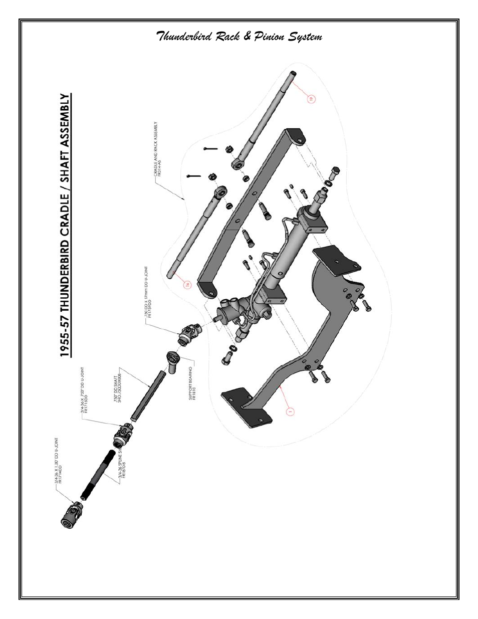 Thunderbird rack & pinion system | Flaming River Thunderbird Rack & Pinion Cradle Kits 1955-57 User Manual | Page 4 / 14